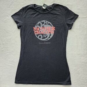 HBO Game of Thrones T-Shirt Womens Small Black Mother of Dragons Graphic Tee Top